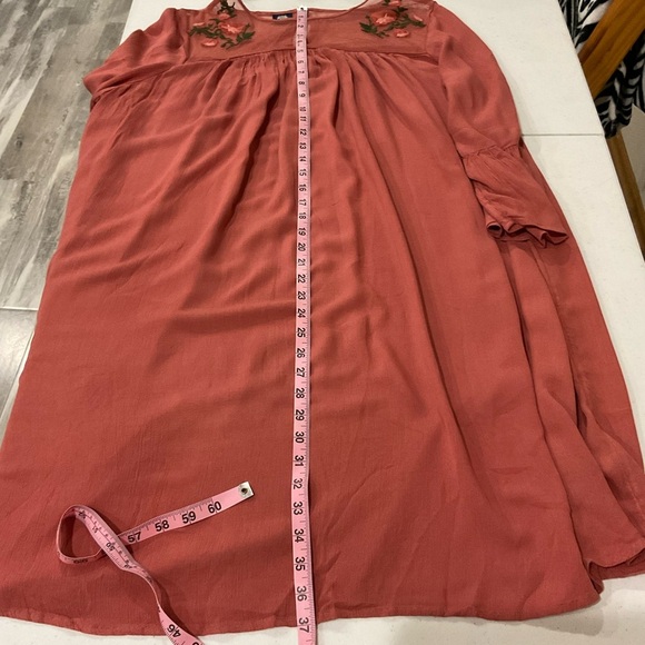 Route 66 Dress Boho Style Floral Embroidery Bell Sleeves Women’s Size Medium - Picture 6 of 10